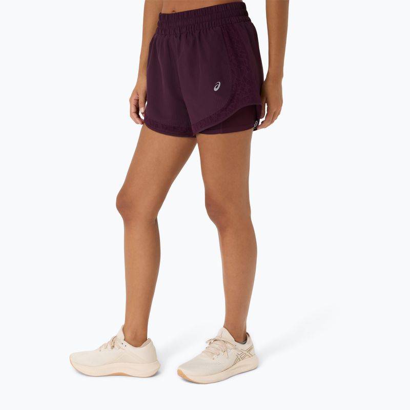 Дамски шорти за бягане ASICS Nagino Run 2-N-1 dark aubergine 4