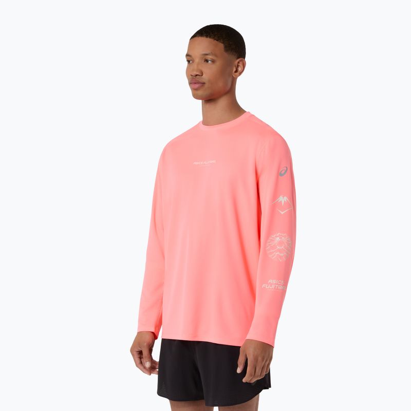 Мъжка блуза за бягане с дълъг ръкав Asics Fujitrail Logo Ls Top Sun Coral 4