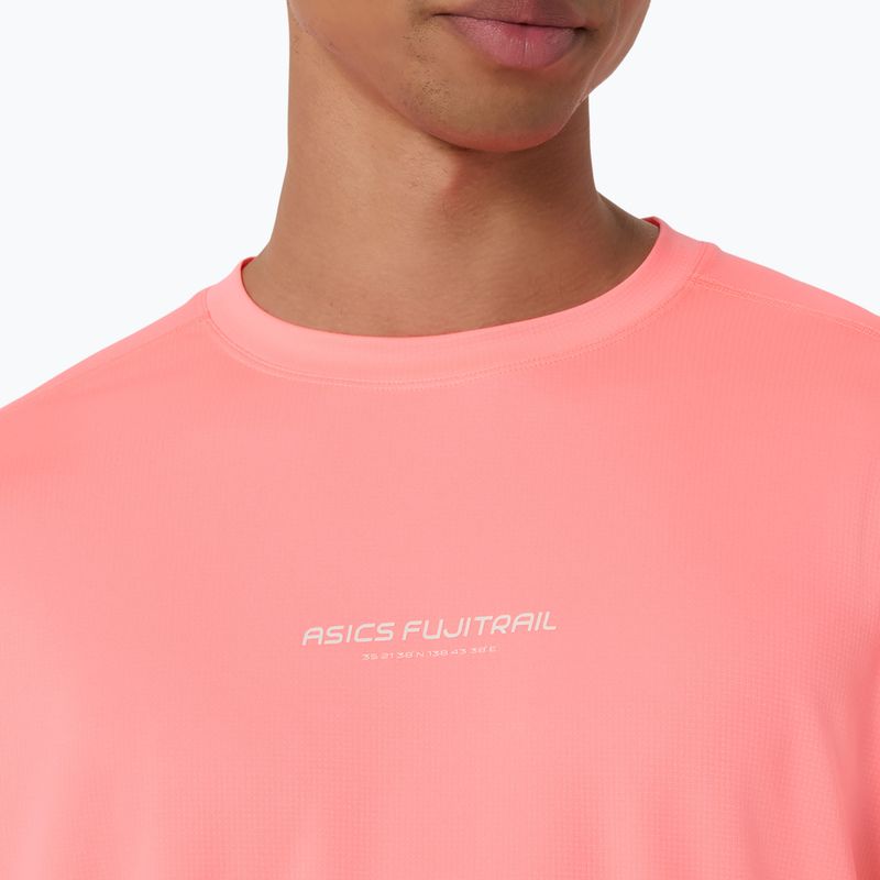 Мъжка блуза за бягане с дълъг ръкав Asics Fujitrail Logo Ls Top Sun Coral 5