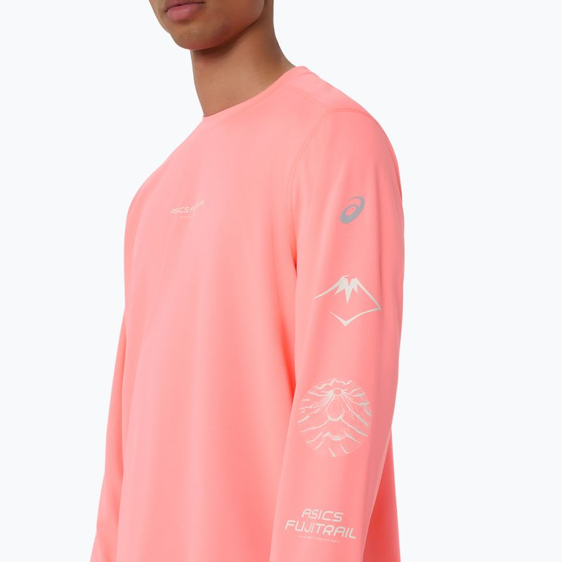 Мъжка блуза за бягане с дълъг ръкав Asics Fujitrail Logo Ls Top Sun Coral 6
