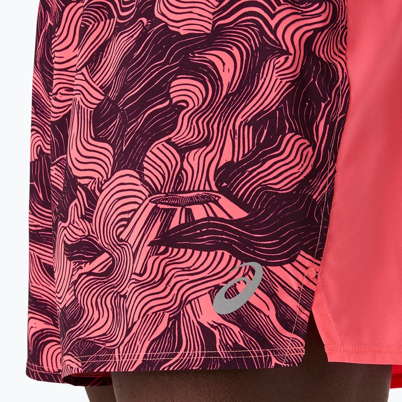 Мъжки шорти за бягане Asics Fujitrail All Over Print 5In Short Blazing Coral/Dark Aubergine 5