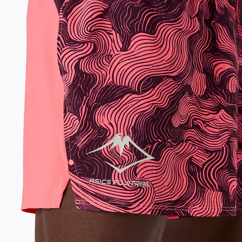 Мъжки шорти за бягане Asics Fujitrail All Over Print 5In Short Blazing Coral/Dark Aubergine 6