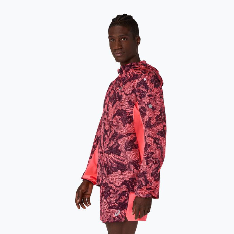 Мъжко яке за бягане Asics Fujitrail Packable Jacket blazing coral/dark aubergine 3