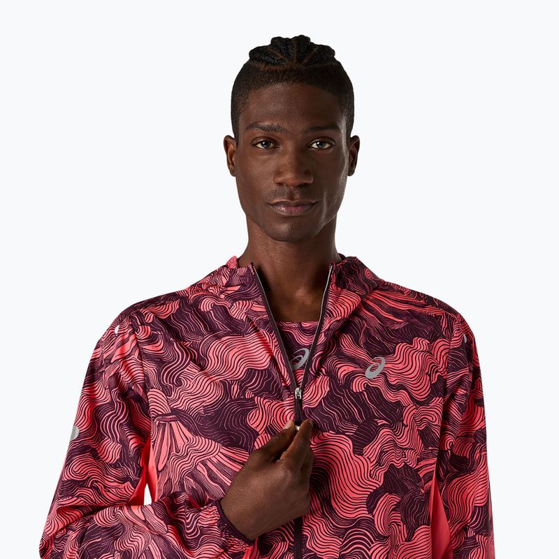 Мъжко яке за бягане Asics Fujitrail Packable Jacket blazing coral/dark aubergine 4