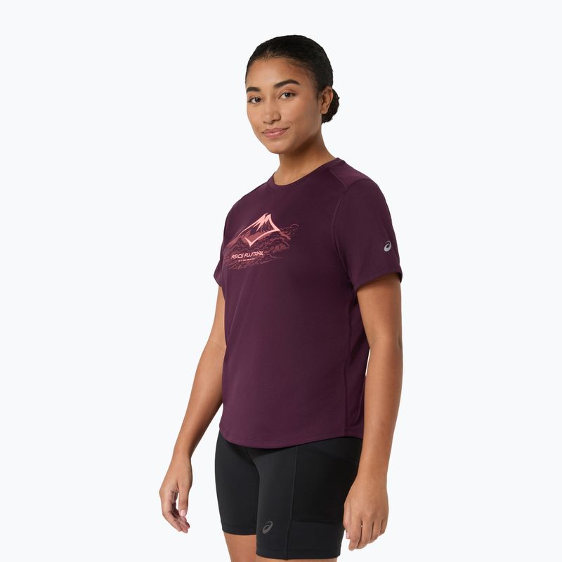 Дамска тениска за бягане Asics Fujitrail Logo Ss Top Dark Aubergine 4
