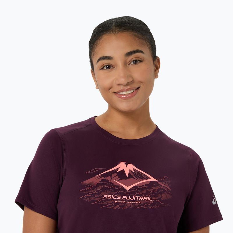 Дамска тениска за бягане Asics Fujitrail Logo Ss Top Dark Aubergine 5