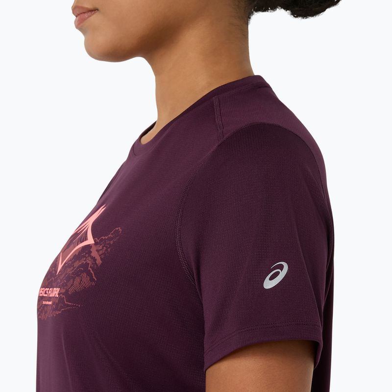 Дамска тениска за бягане Asics Fujitrail Logo Ss Top Dark Aubergine 7