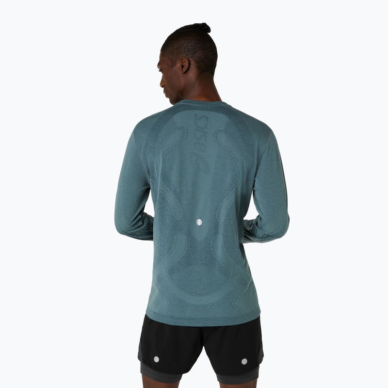 Мъжки дълъг ръкав за бягане ASICS Road Seamless в цвят мъгливо тюркоазено 3