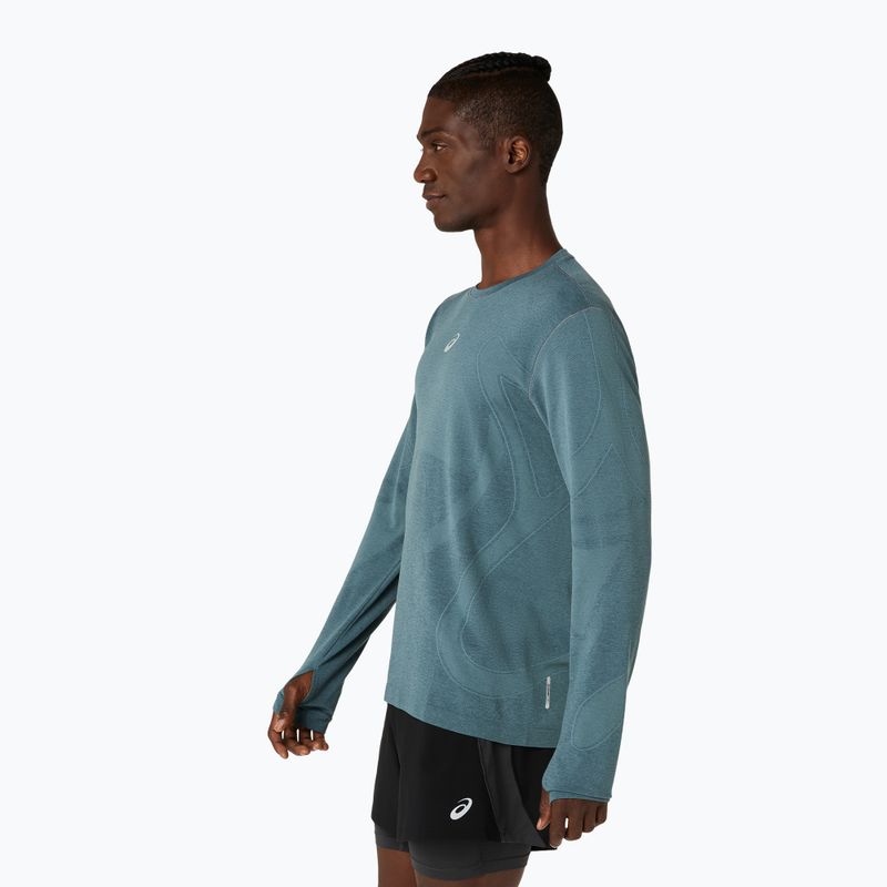 Мъжки дълъг ръкав за бягане ASICS Road Seamless в цвят мъгливо тюркоазено 4