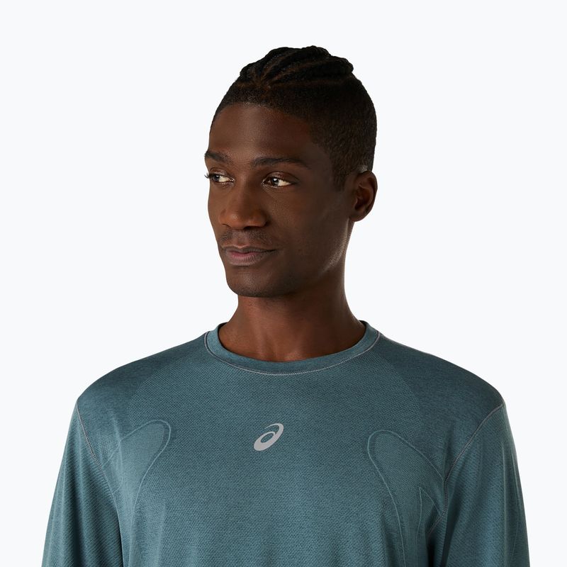 Мъжки дълъг ръкав за бягане ASICS Road Seamless в цвят мъгливо тюркоазено 5