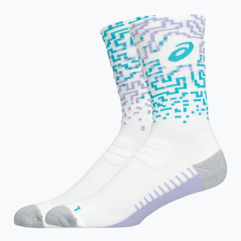 Чорапи ASICS Performance Run Crew white/energy aqua 2