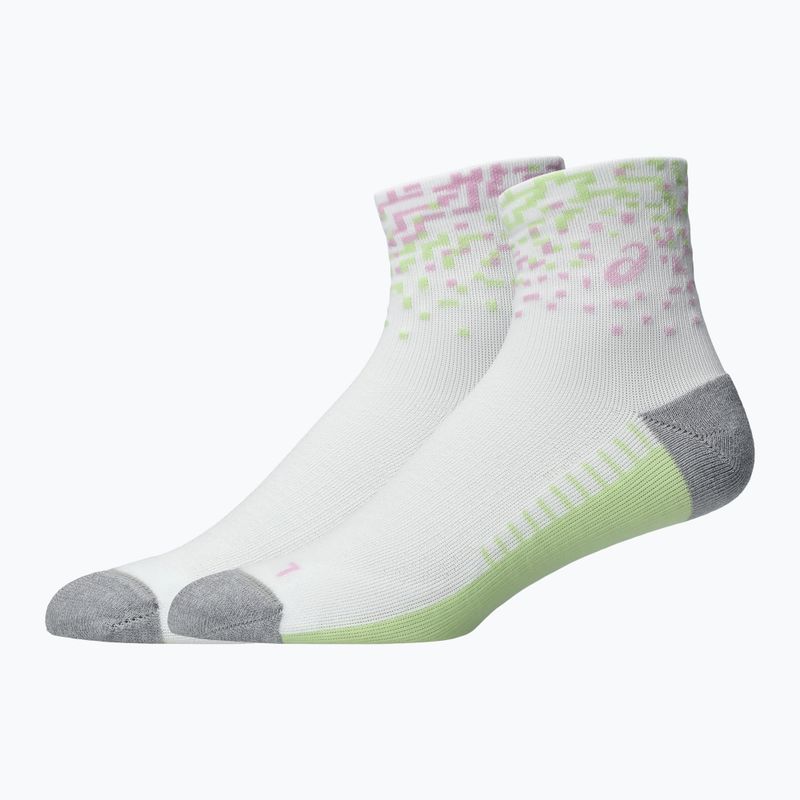 Чорапи ASICS Performance Run Quarter white/hazy lilac/glow green 2