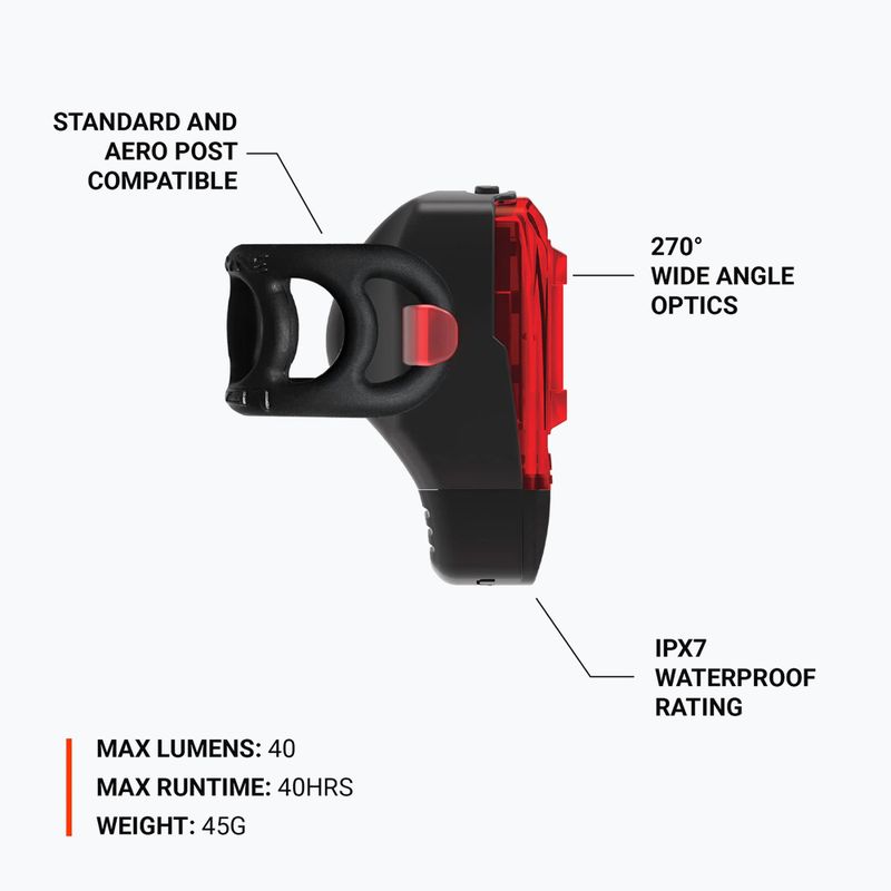 Задна велосипедна лампа Lezyne KTV Drive+ в черен цвят 6