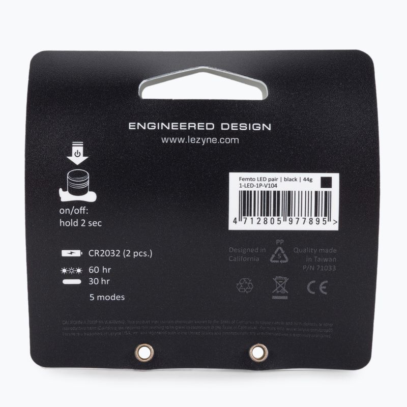 Lezyne комплект LED FEMTO DRIVE PAIR велосипедни светлини черни LZN-1-LED-1P-V104 2