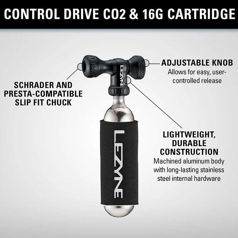 Помпа за велосипед Lezyne Control Drive CO2 + 1 x cartridge 16 g gloss black 3