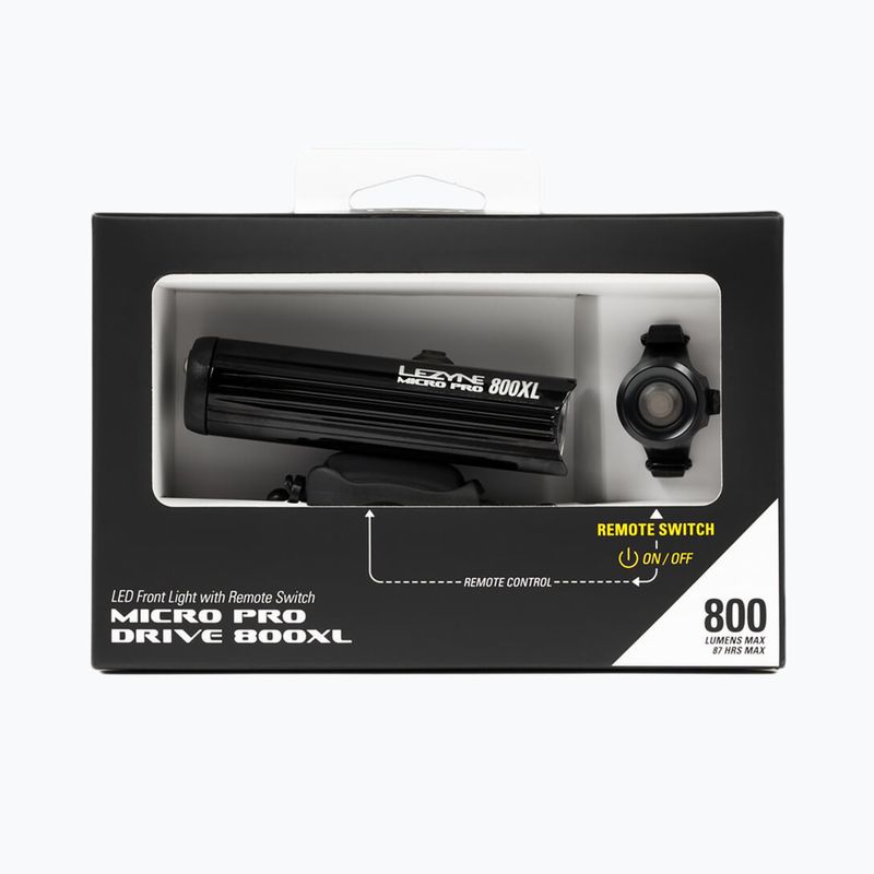 Светлина за велосипед Lezyne Преден Micro Drive Pro 800 Xl Дистанционно зареждане черен гланц 5