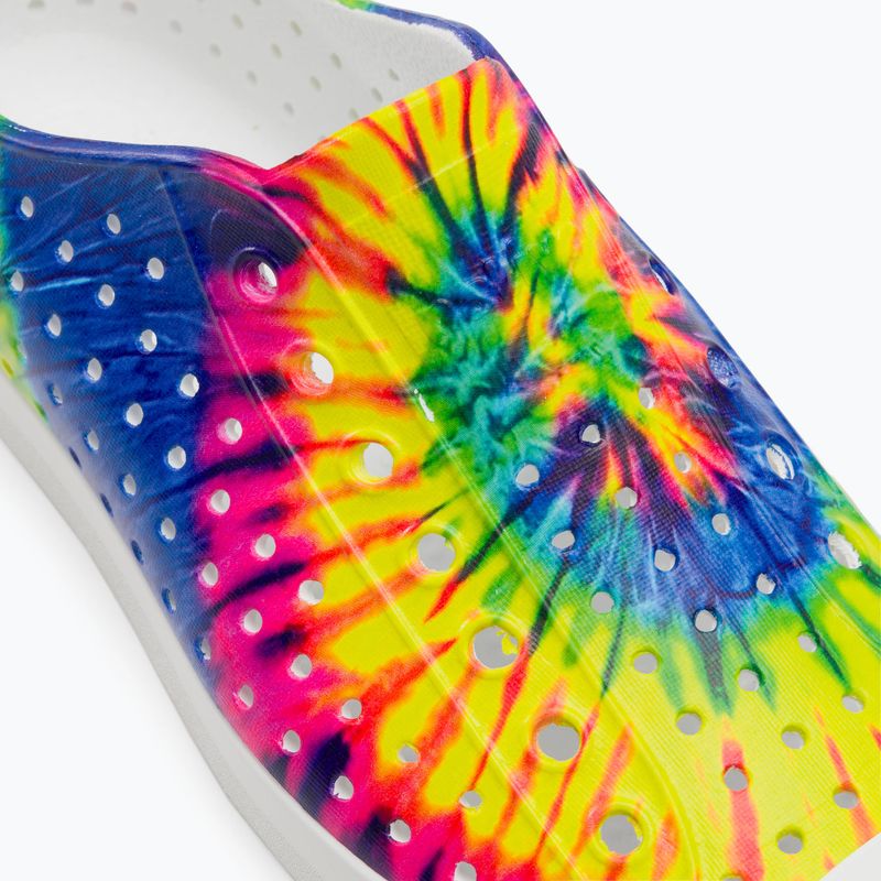 Детски маратонки Native Jefferson Print черупково бяло/черупково бяло/неон мулти tie dye 8