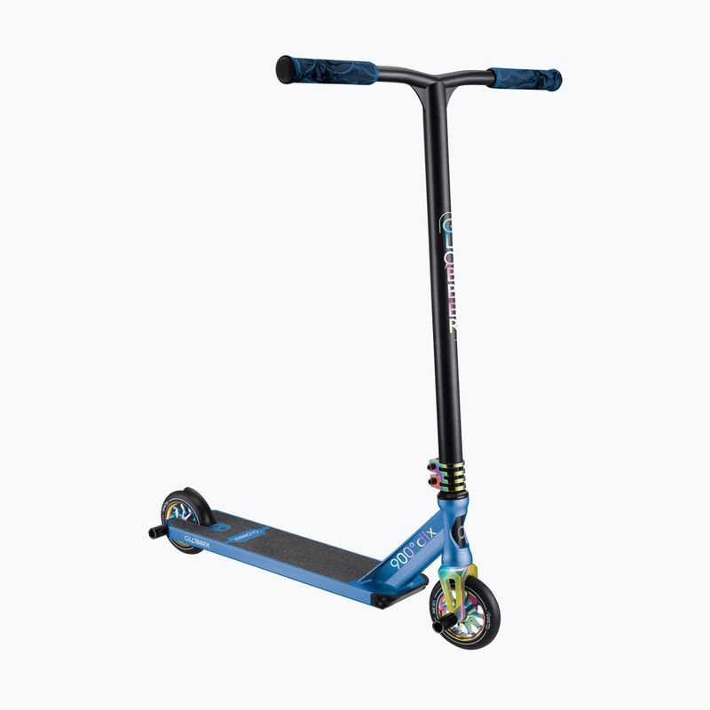 Детски скутер за свободен стил Globber Stunt GS 900 Deluxe черен/неохромен син