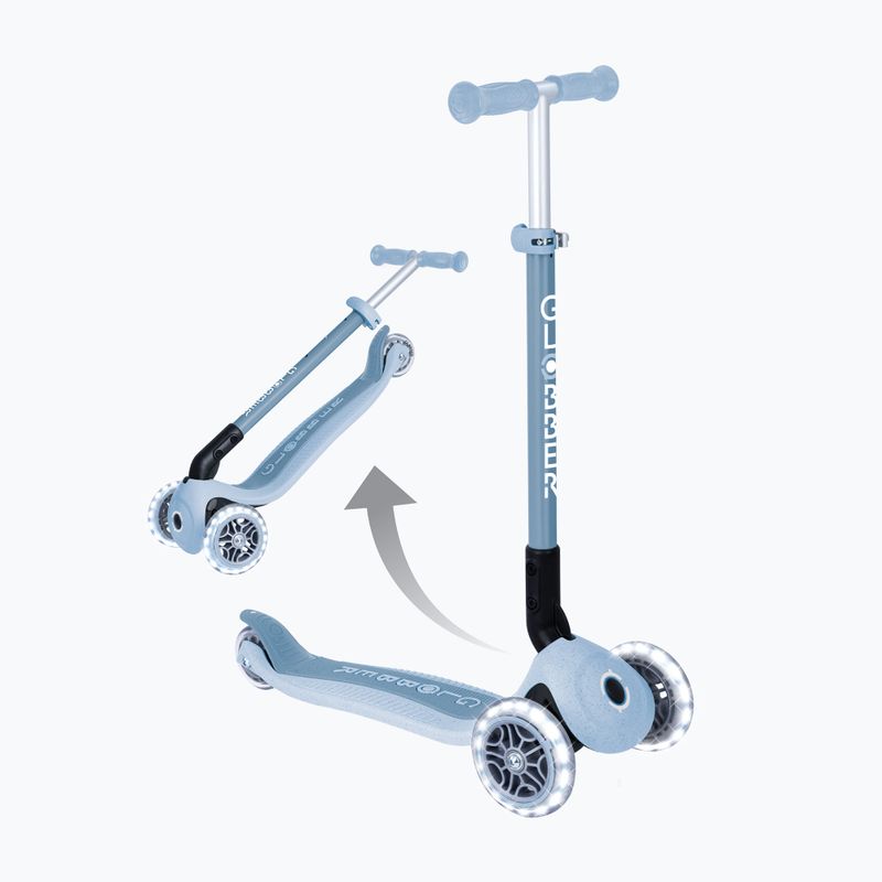 Детска триколесна тротинетка Globber Junior Primo Foldable Lights Eco blueberry 7