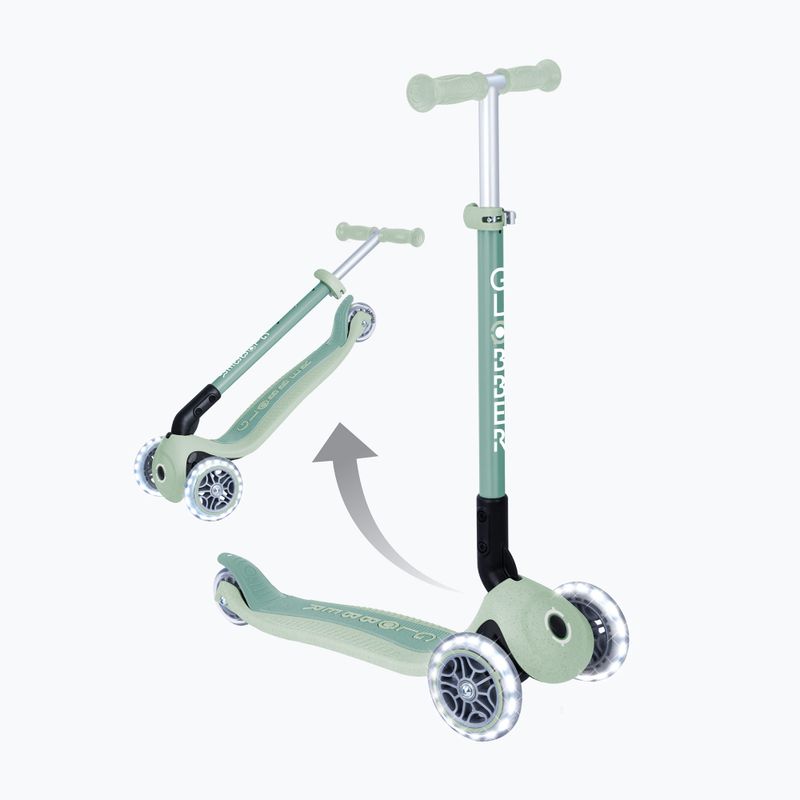 Детска триколесна тротинетка Globber Junior Primo Foldable Lights Eco pistachio 10