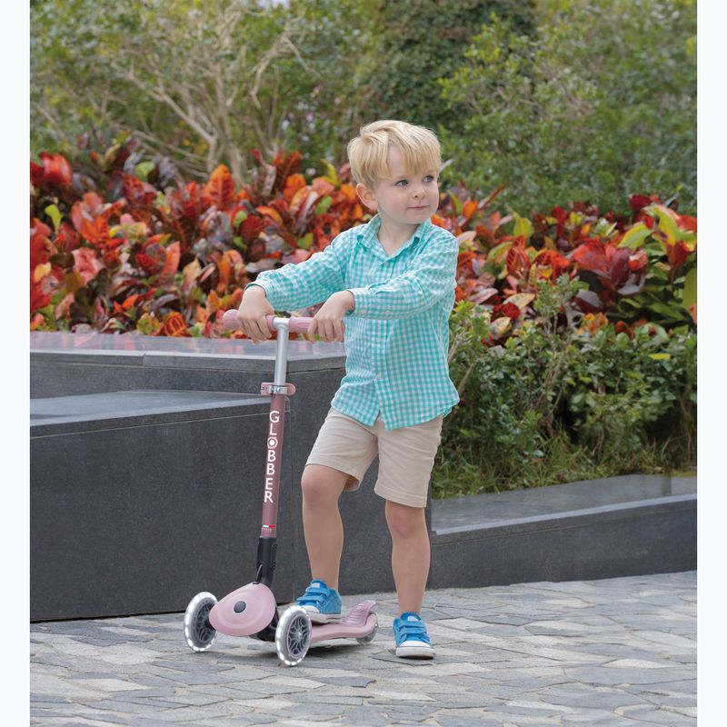 Детска триколесна тротинетка Globber Junior Primo Foldable Lights Eco berry 10