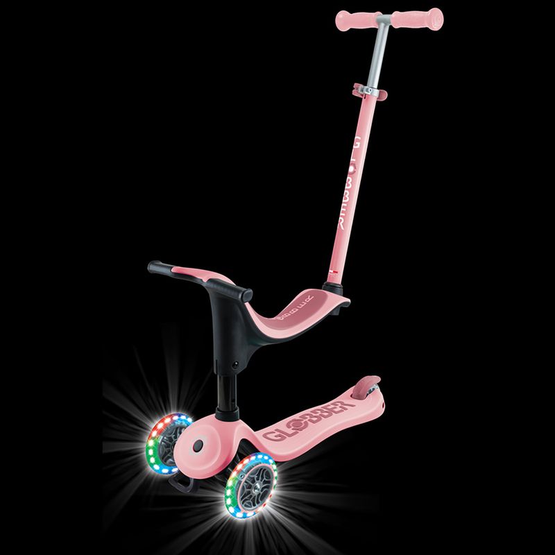 Детска триколка Globber Go.Up Sporty Lights в пастелно розово 4