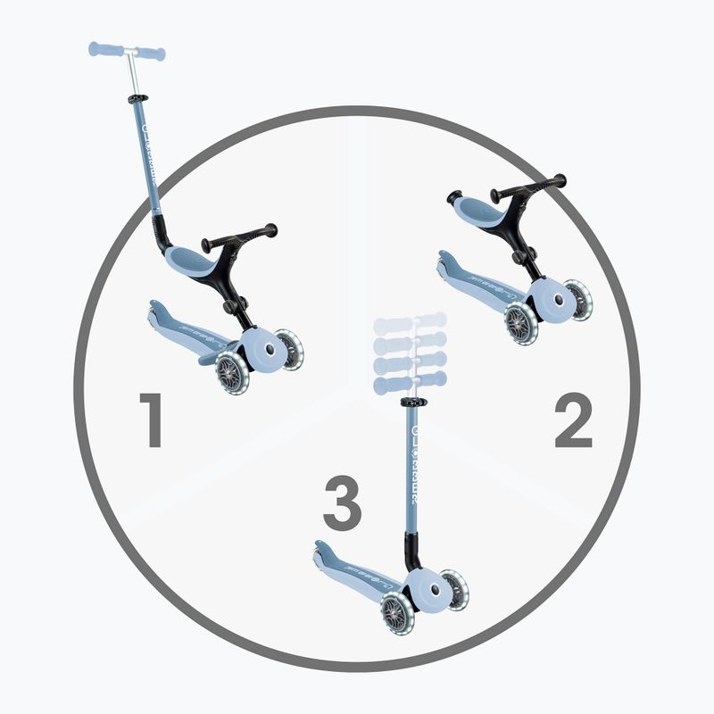 Детска триколесна тротинетка Globber Go.Up Active Ecologic Lights blueberry 2