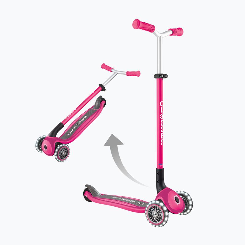 Детска триколесна тротинетка Globber Master Lights fuchsia 11