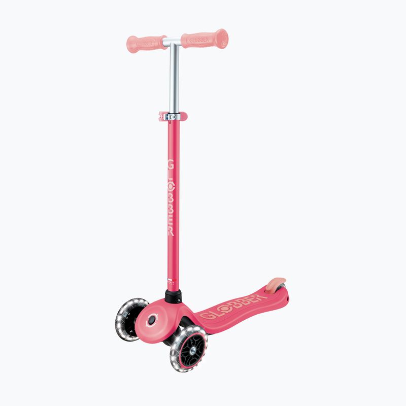 Детска триколесна тротинетка Globber Primo Plus Glow Lights coral pink 5