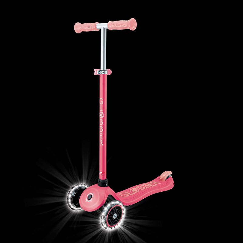 Детска триколесна тротинетка Globber Primo Plus Glow Lights coral pink 9