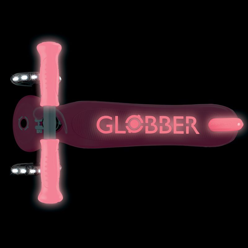 Детска триколесна тротинетка Globber Primo Plus Glow Lights coral pink 12