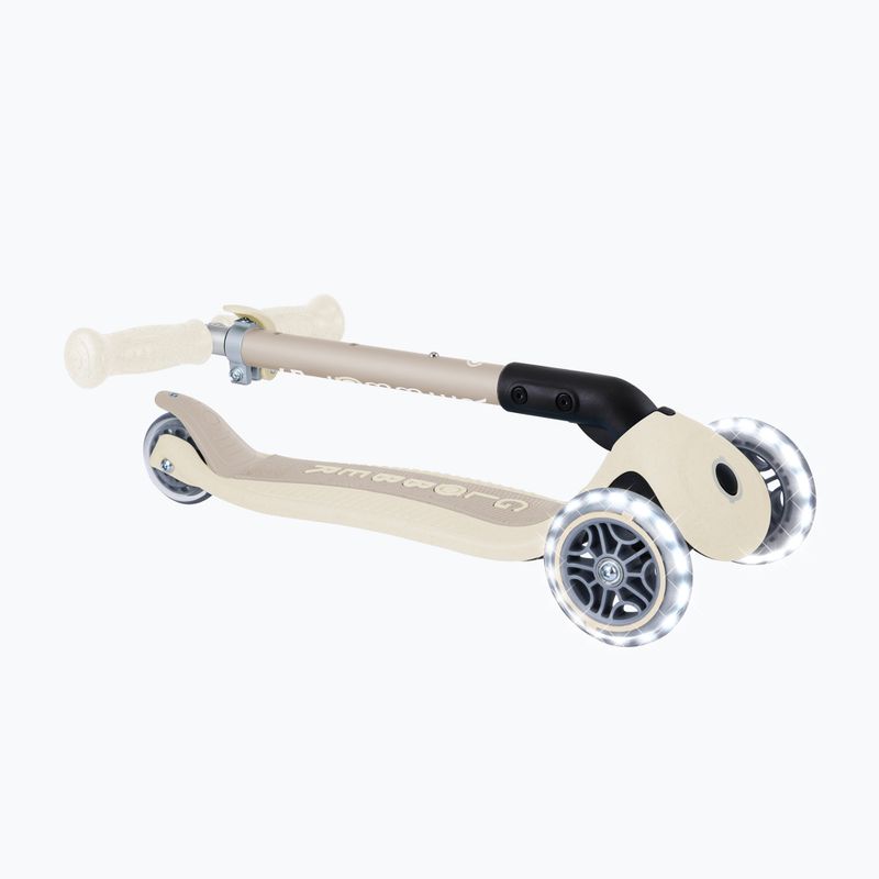 Детска триколесна тротинетка Globber Junior Foldable Lights Eco coconut 7