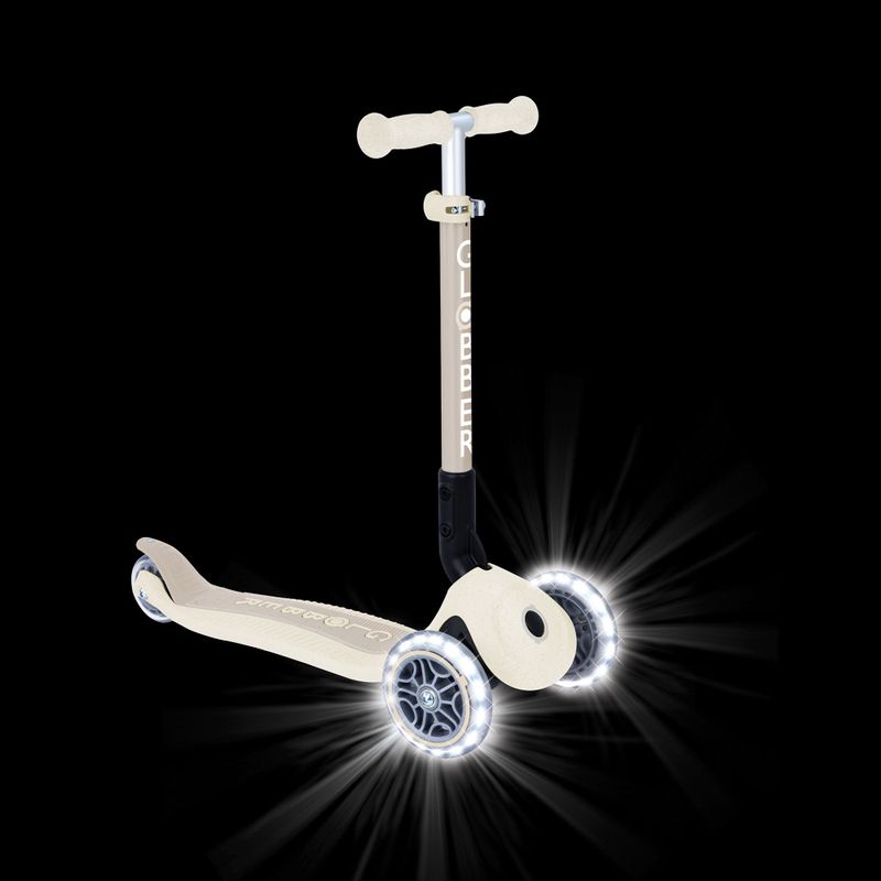 Детска триколесна тротинетка Globber Junior Foldable Lights Eco coconut 11