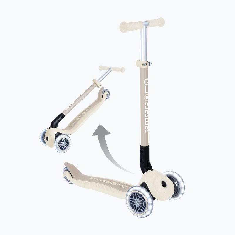 Детска триколесна тротинетка Globber Junior Primo Foldable Lights Eco coconut 7