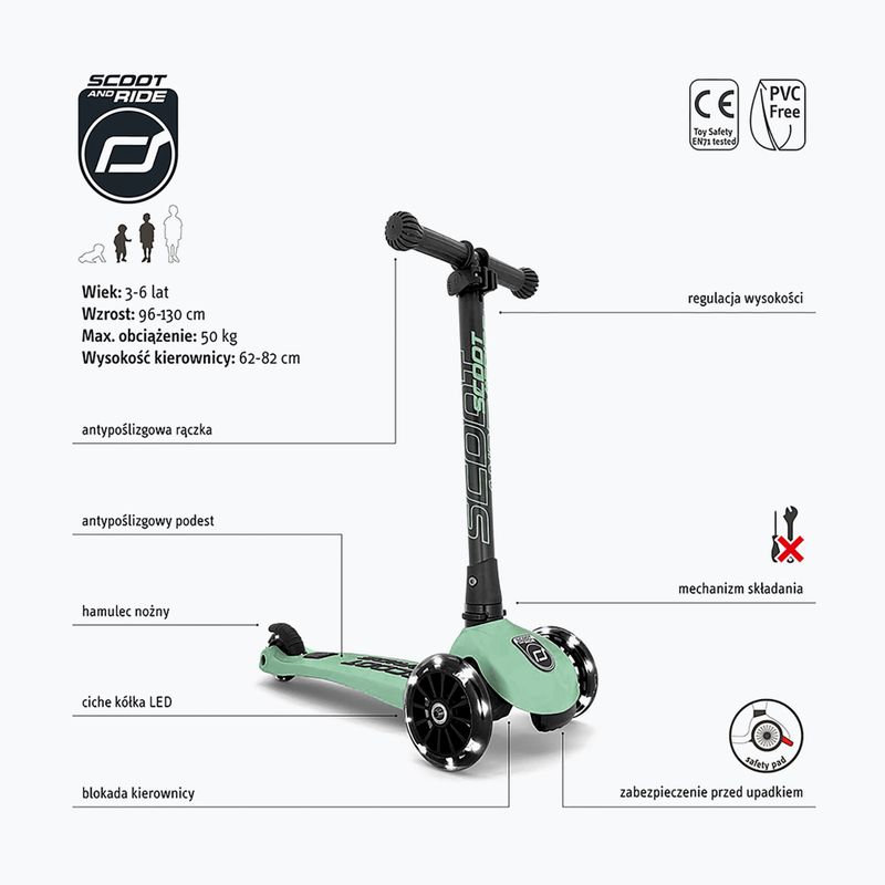 Scoot&Ride Highwaykick 3 LED детски скутер зелен 95030010 2