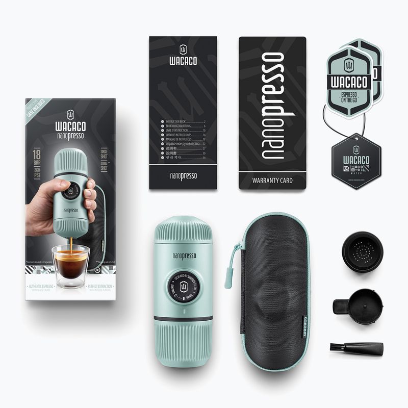 Преносима кафемашина Wacaco Nanopresso 80 ml + калъф арктическо синьо 2
