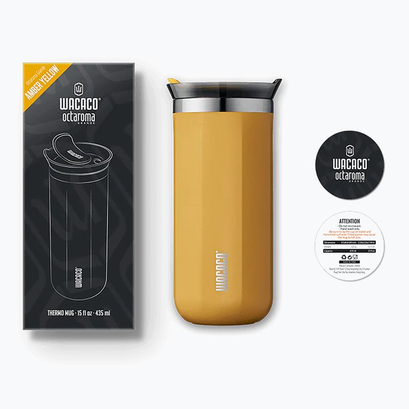 WACACO Octaroma Grande термочаша 435 ml кехлибарено жълто 2