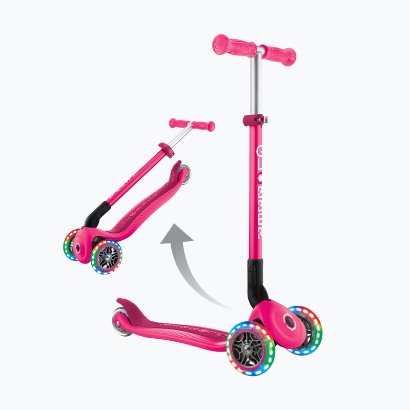 Детска триколесна тротинетка Globber Primo Foldable Lights fuchsia 12