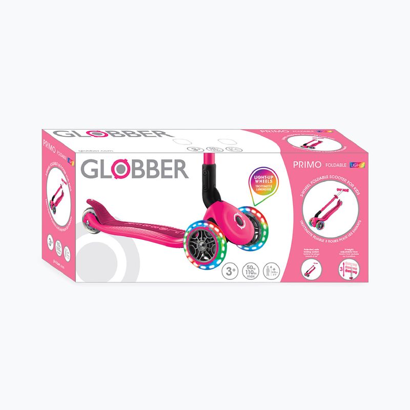 Детска триколесна тротинетка Globber Primo Foldable Lights fuchsia 13