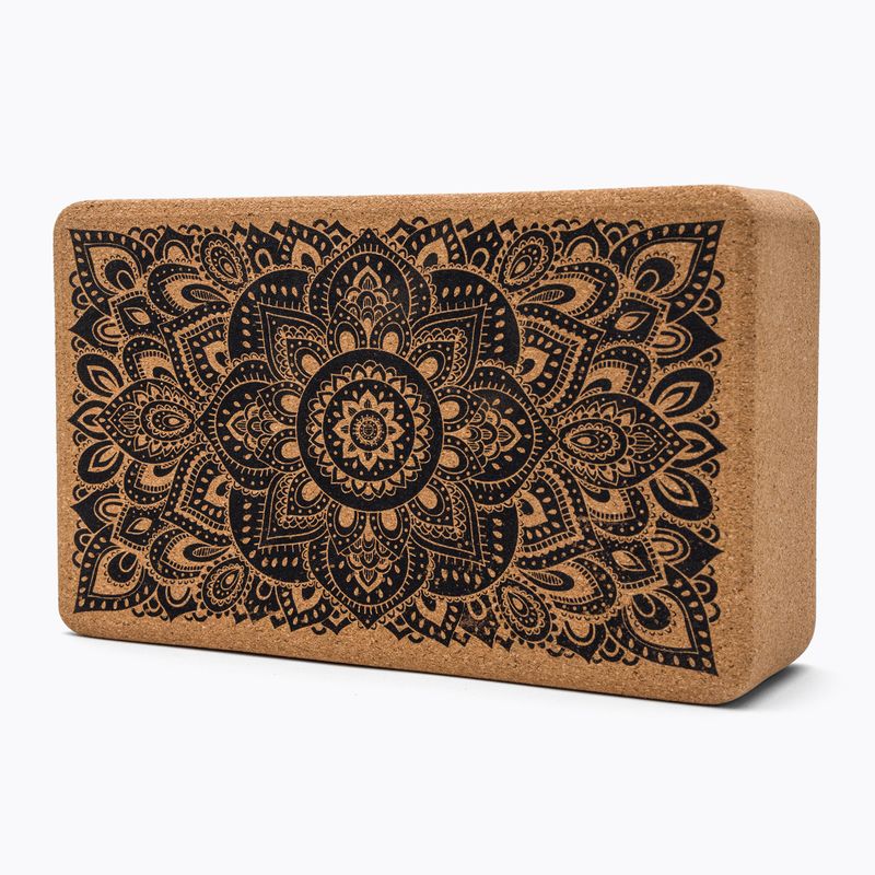 Кубче за йога Yoga Design Lab Cork Yoga кафяво BL-Cork-Mandala Black 3