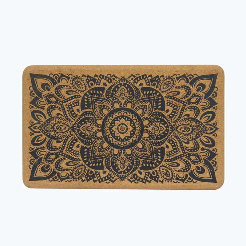 Кубче за йога Yoga Design Lab Cork Yoga кафяво BL-Cork-Mandala Black 8