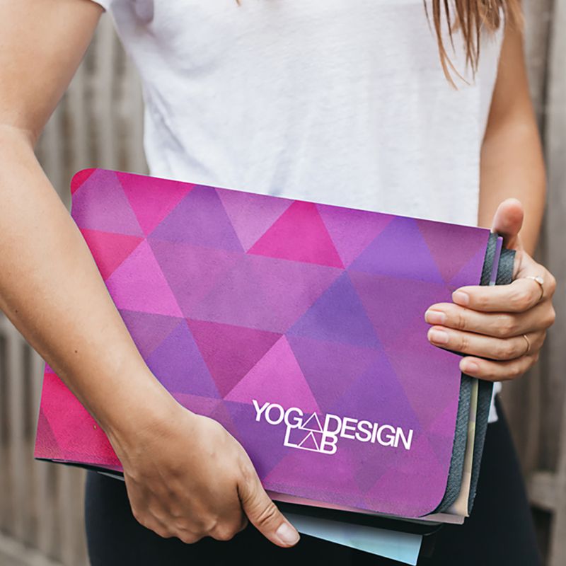 Yoga Design Lab Комбинирана постелка за йога за пътуване 1,5 мм Pink Tribeca Sand 9