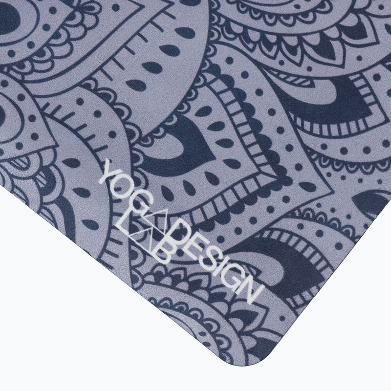Yoga Design Lab Комбинирана постелка за йога за пътуване 1,5 мм тъмносиня Мандала Сапфир 3