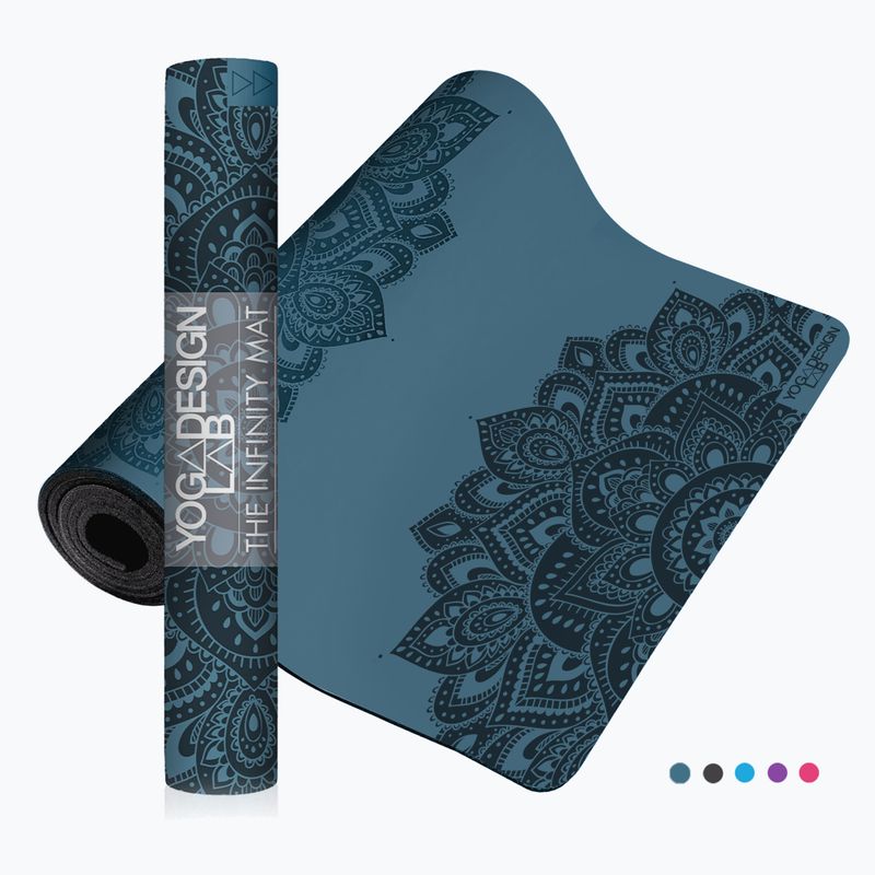 Yoga Design Lab Инфинити постелка за йога 3 мм синя Мандала Teal 6
