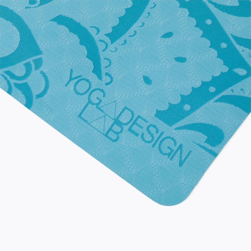 Yoga Design Lab Flow Pure 6 мм синя мандала Aqua постелка за йога 3