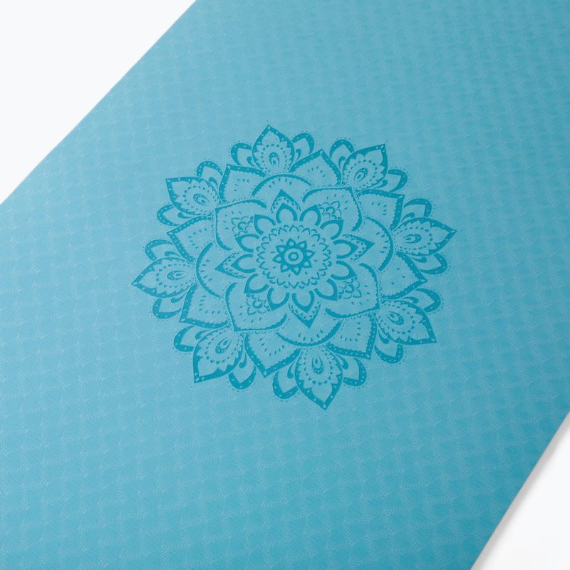 Yoga Design Lab Flow Pure 6 мм синя мандала Aqua постелка за йога 4