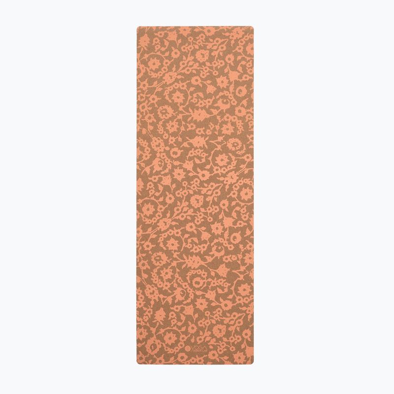 Килимче за йога Yoga Design Lab Cork 5,5 мм с флорална батика