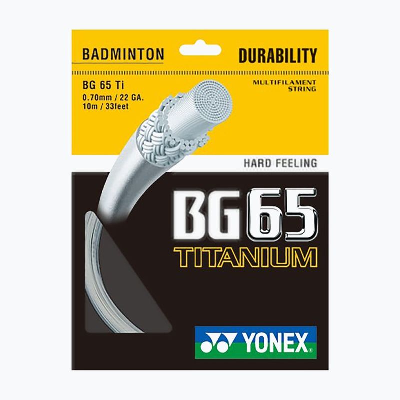 Струна за бадминтон YONEX BG 65 Ti Комплект 10 м бяла