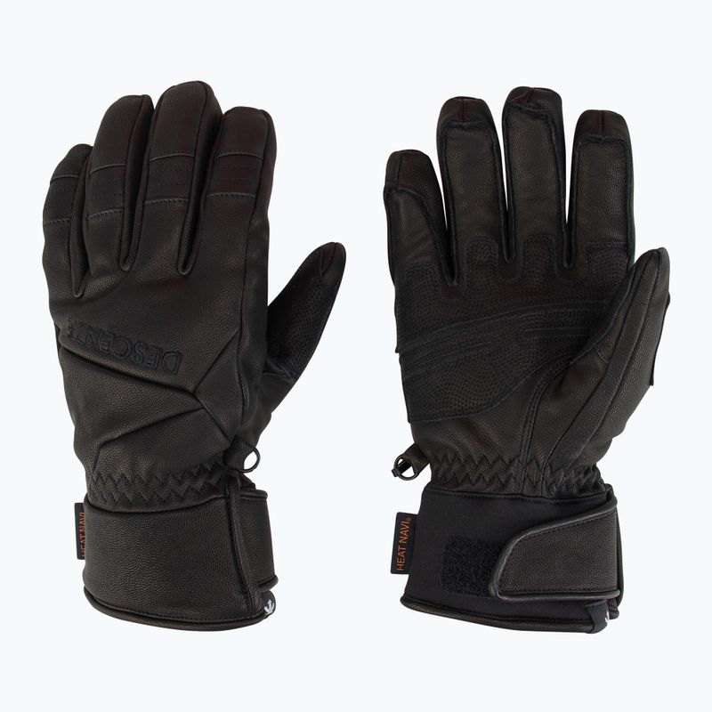 Мъжки скиорски ръкавици Descente 5 Finger Leather black
