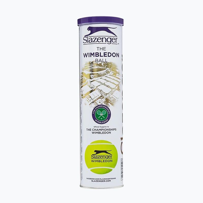 Slazenger Wimbledon тенис топки 4 бр. жълти 340940 2